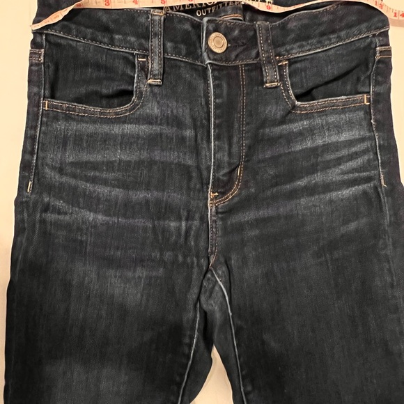American Eagle Super Super Stretch X Hi Rise Jeggings Dark Wash Size 2 - Picture 4 of 11